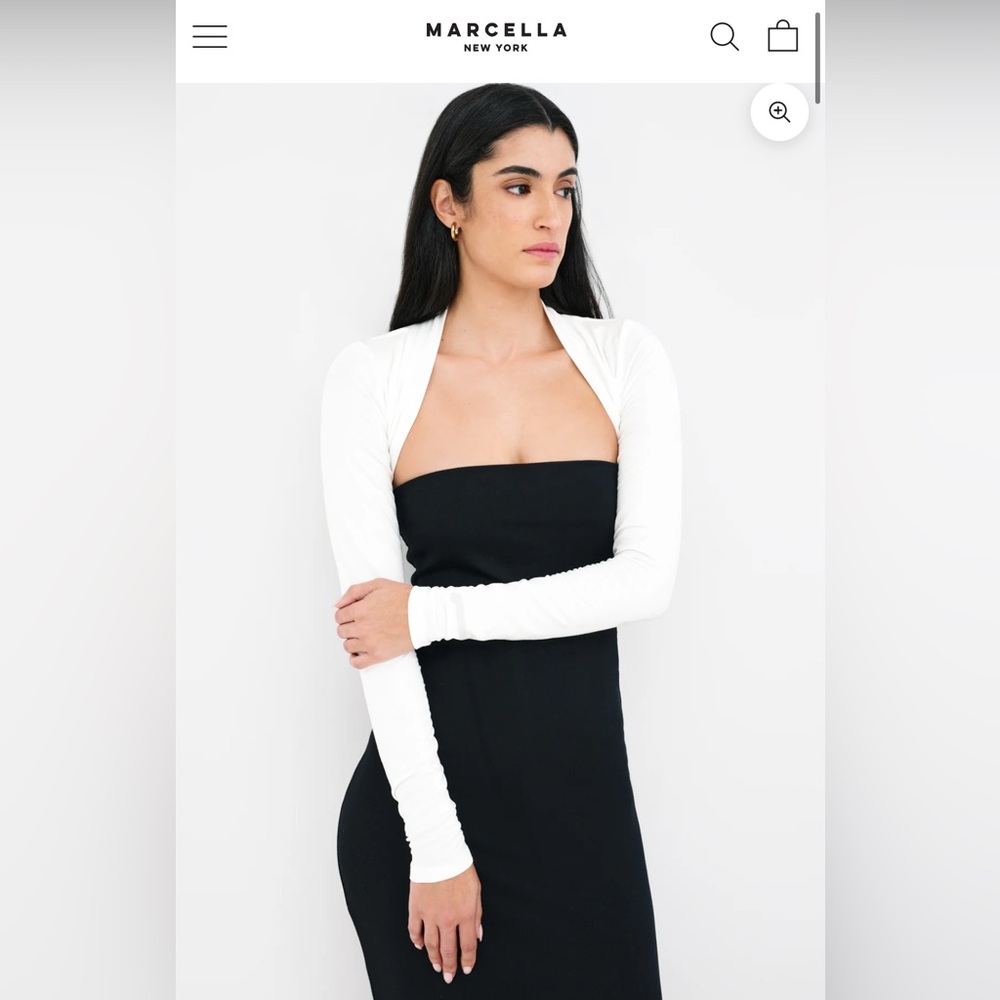 Marcella White Long-Sleeve Shrug